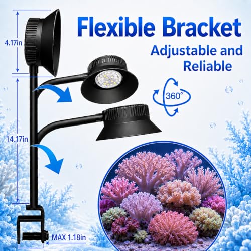 Image of N30 Aquarium Light,30W Dual-Channel 10-Level dimming, 5-Stage Timer Full-Spectrum Reef Light Marine Fish Tank Light Saltwater Nano Aquarium LPS SPS Lighting