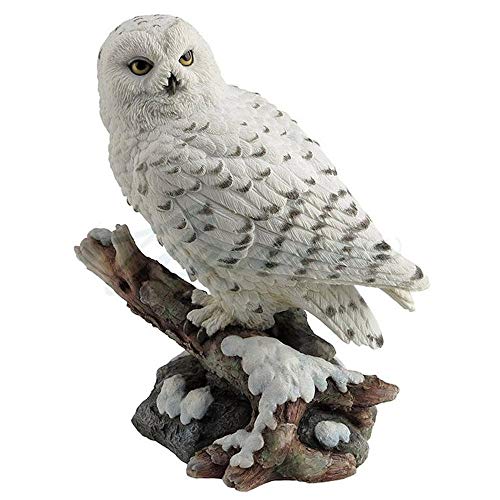 Snow Owl Perching On Branch Figurine #TOP19