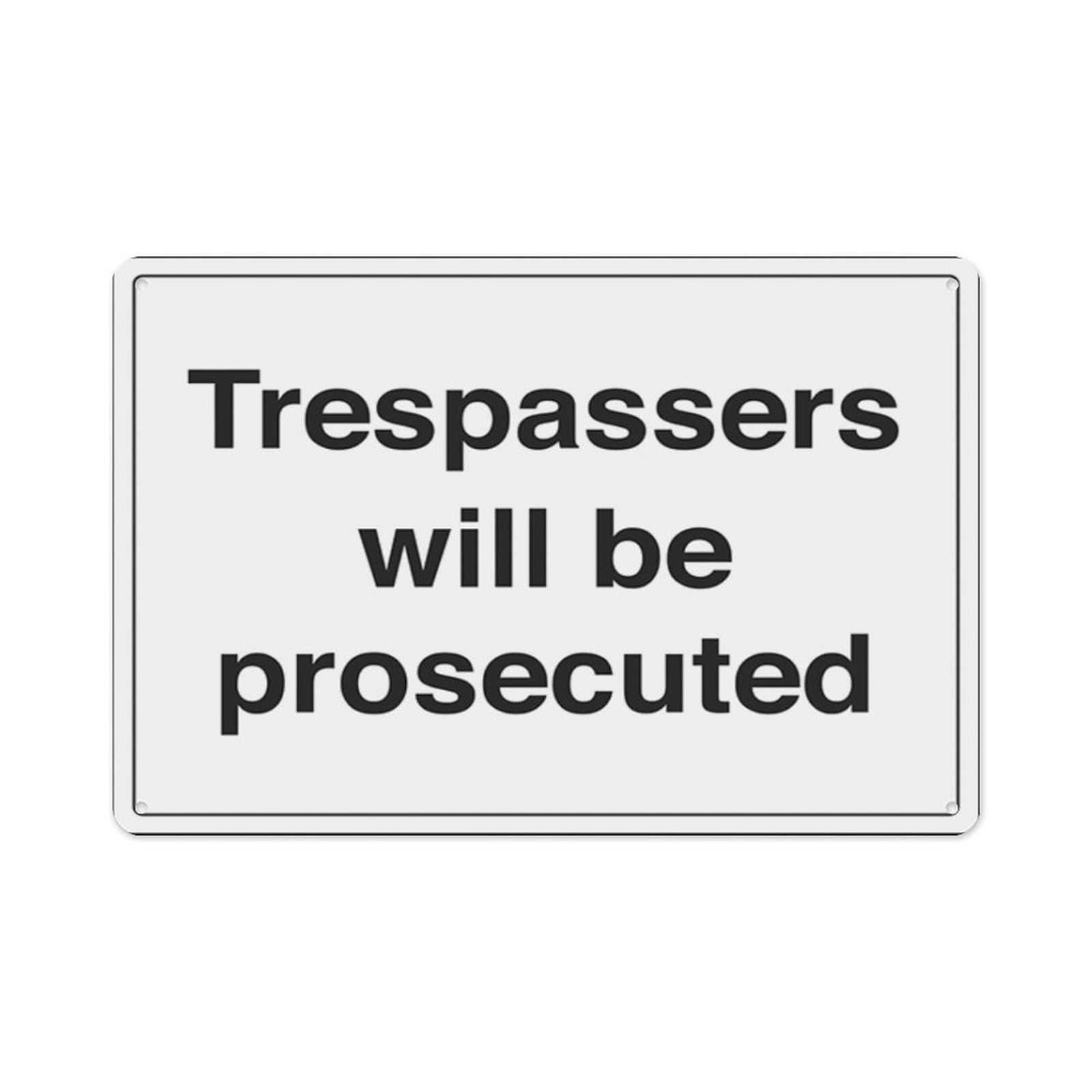 peiyeety Security Notice - Trespassers Will Be Prosecuted Aluminum Tin Warning Signs For Home Outdoor Garden 12X16 Inches