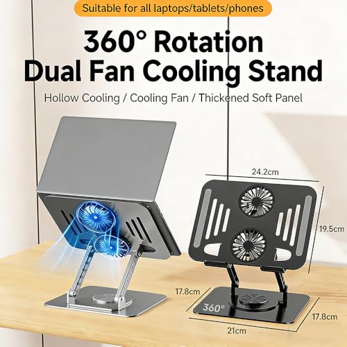 Soporte para Laptop con Ventiladores y Altura Ajustable miniatura 2