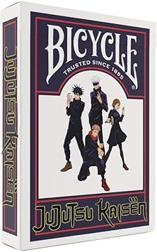 Bicycle Jujutsu Kaisen Collectible Standard 52 Deck of Cards, Poker Size, Anime Cartoon Gifts, Family & Kids Card Game Night