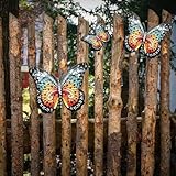 Wanddekoration aus Metall, Schmetterling, für Haus, Garten und Veranda, 12,5 x 16,5 cm