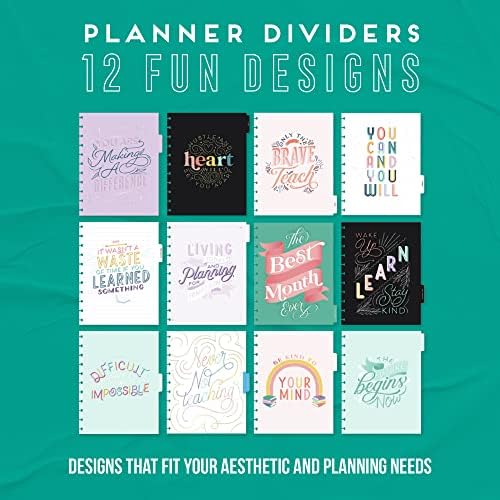 Happy Planner 12-Month Daily Teacher Layout Lesson Planner, Back-to-School Diary for August 2022 to July 2023, Disc-Bound Diary Planner, Big-Sized,Teacher Layout, 21.6 cm x 27.94 cm, Wake Up and Teach