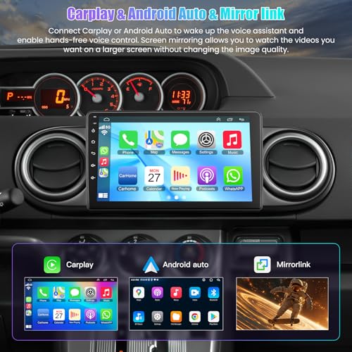 Image of (8Core + 64GB) Car Radio Stereo for Toyota Scion XB 2007-2019, 7 inch QLED Touchscreen with Wireless CarPlay & Android Auto& Mirror Link, Android 15 System