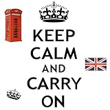 ROOMMATES RMK1782SCS Keep Calm and Carry On Peel and Stick Wall Decals, 12 Count