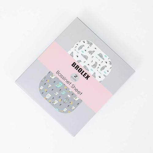 Miniatura 3 de BROLEX - Juego de sábanas ajustables para moisés, 2 unidades