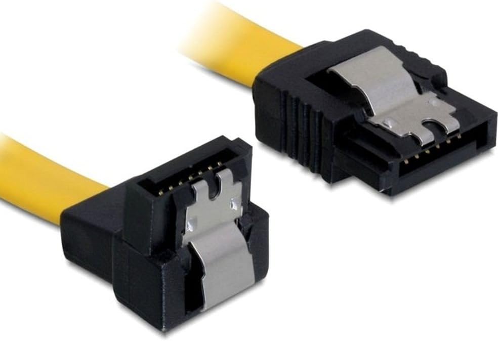 DeLOCK Cable SATA 6 GB/s 50 cm Yellow Down/Straight Metal