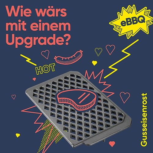 SEVERIN Gusseisen-Rost für SEVERIN SEVO (SMART CONTROL), Gusseisen-Rost aus emailliertem Gusseisen zur besonders langen Hitzespeicherung, ZB 8182, 0.15, Schwarz