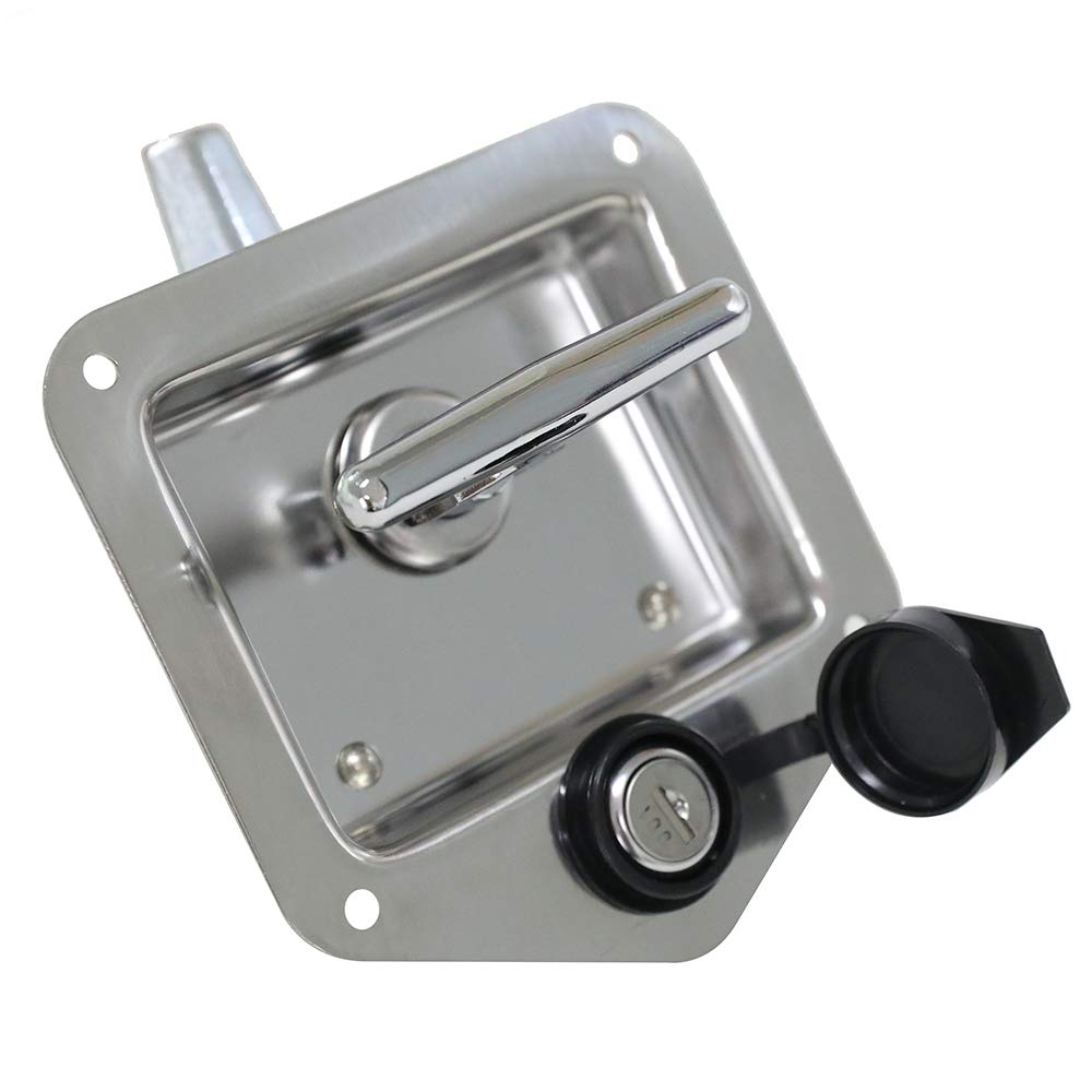 2Pcs Trailer Door Latch THandle Lock Highly Polished Stainless Steel