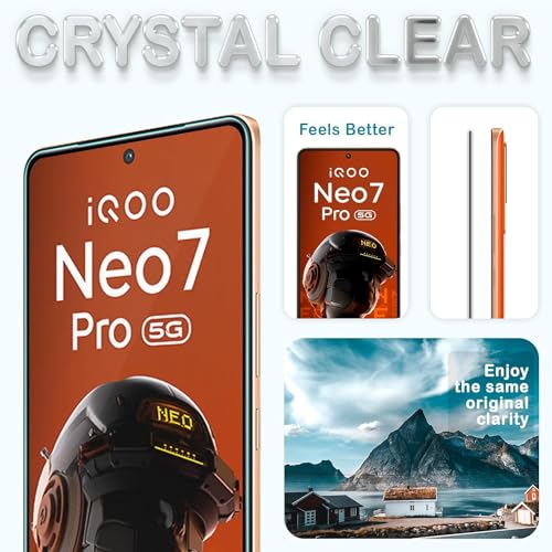 Image of DD SON Tempered Glass Screen Protector Compatible for Iqoo Neo 7 Pro 5G, Iqoo Neo 7 5G, Iqoo 11 5G and Iqoo 9T 5G HD Glass with Edge to Edge Coverage and Easy Installation kit,Black