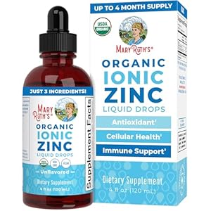 MaryRuth Organics Zinc Supplements for Immune Support | Ionic Zinc for Kids & Adults | Liquid Zinc Supplement | 40 Day Supply | Skin Care Supplement | Vegan | Gluten Free | Glycerin Based | 4 oz