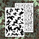 2-Pack Mylar Camo Stencils – 14' L x 9' W – Camouflage & RC Model Mask – Reusable Spray Paint...