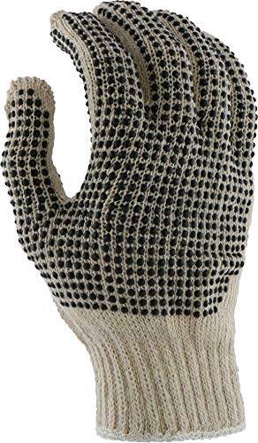West Chester 30010 Pvc Dotted String Knit Glove, Work, Large, Off White With Black Dots #TOP4