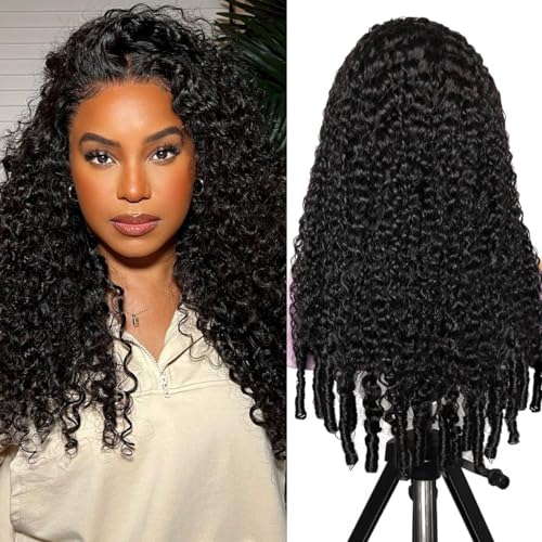 Burmese Curly Half Wig Human Hair for Women 18 Inch Curly with Spiral Curls End Half Wigs 3 In 1 Drawstring Seamless Flip Over Wig 180 Density Beginner Friendly Wear Go Easy Install Natural Color