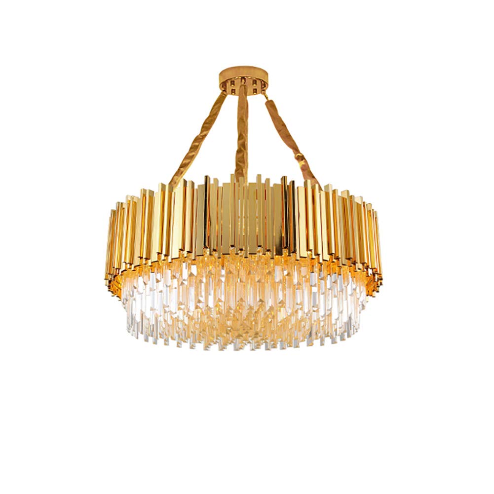 HXYSXHJUO Modern Plated Gold Crystal Chandelier,Bedroom Dining Living Room Lights,E14 Nordic Light Luxury Chandelier Lights,Duplex Building Villa-Electroplating 55 * 35cm