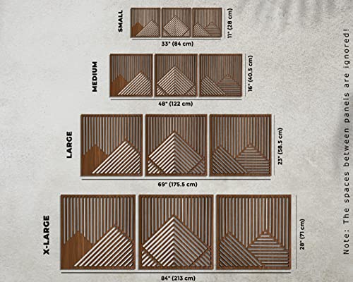 Mountain Wall Art, Mountain Wood Wall Art, Mountain Wall Decor, 3 Piece Geometric Mountains, Large Wooden Wall Decoration (X-Large) #TOP4