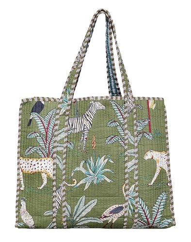 Bolso Tote de Algodón Acolchado para Mujer, 18 Pulgadas