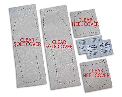 Mens Shoe Sole Bottom Cover for Dress Shoes - Anti Slip Rubberized Pads - Available in Clear Red & Black (Clear)