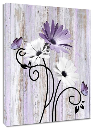Décoration murale marguerite violette pour embellir une pièce sombre