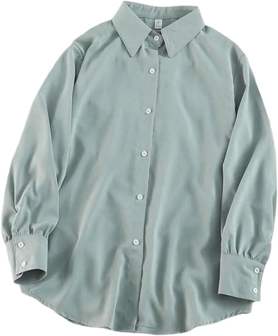 Women's Chiffon Long-Sleeved Loose Button Top