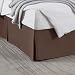 Nestl Bedding Pleated Bed Skirt - Luxury Microfiber Dust Ruffle - Sleek Modern Bed Skirt - 14" Tailored Drop, Cal King, Chocolate