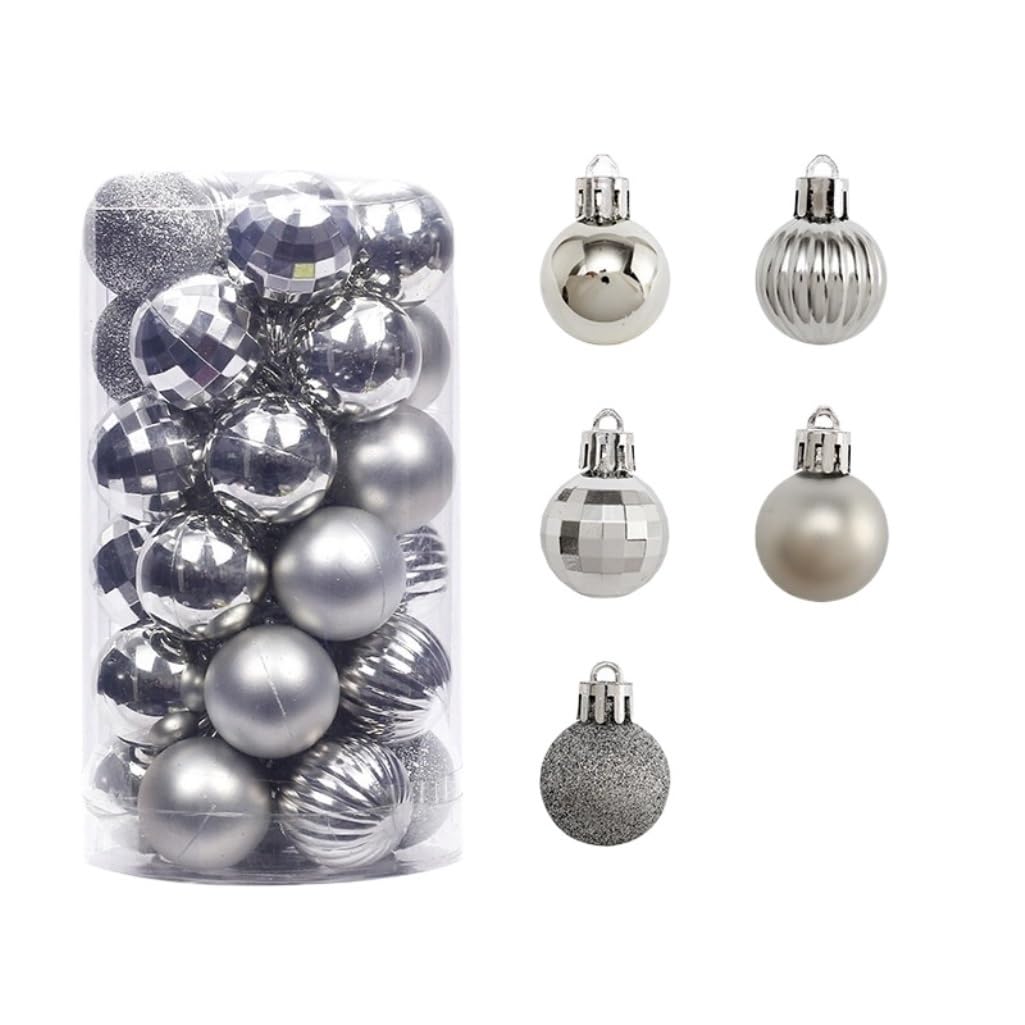 Baumschmuck Weihnachtskugeln, 30 Stück, 3 cm, Weihnachtsbaum, Für Aufhängen, Dekoration, Ornamente, Zuhause, Festival Weihnachtskugeln(A)