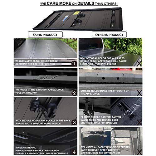 Inexrud Hard Quad Fold 6.5Ft Pickup Truck Bed Cover For 2007-2014 Silverado Sierra 2500 3500 | 2007-2013 Silverado Sierra 1500 Tonneau Cover #TOP6