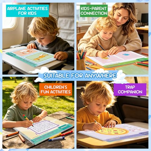 Rohelm Preschool Learning Activities Book, Tracing Books for Kids 3+, Toddler Handwriting Practice, 62 Reusable Preschool Learning Activities Workbooks, Educational Learning Toys for 3 Year Old - Image 7