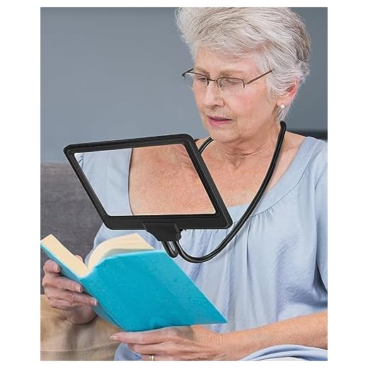 NZQXJXZ 5X Hands Free Magnifying Glass for Reading Flexible Gooseneck Reading Magnifier Large Full Book Page Magnifier for Neck Wear Repair Sewing Low Eyesight Seniors
