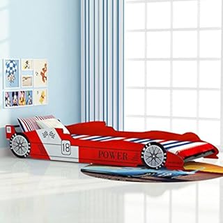Festnight Children's Race Car Bed for Kids Wooden Frame Red 225 x 94 x 38 cm