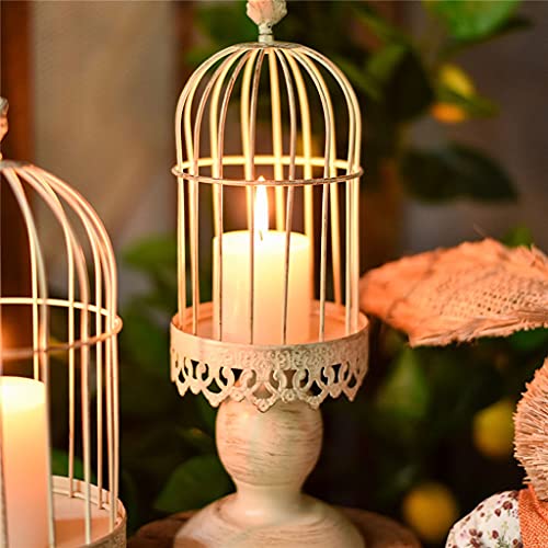 Haiqings 3Pcs Decorative Retro Bird Cage Candle Holder Vintage Wrought Iron Candlesticks Candlelight Dinner Tabletop Decoration Wenfeng1991 #TOP4