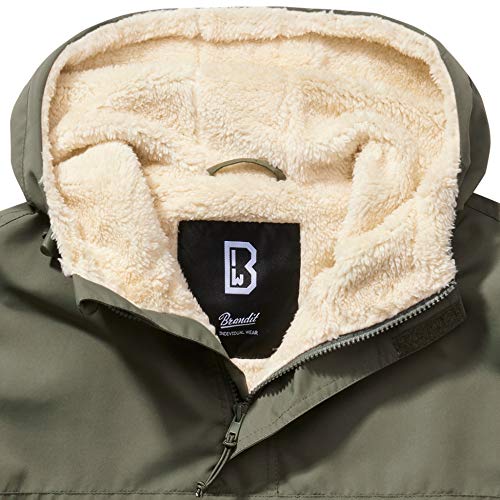 Brandit Men's Windbreaker Sherpa Jacket Olive Size L #TOP2