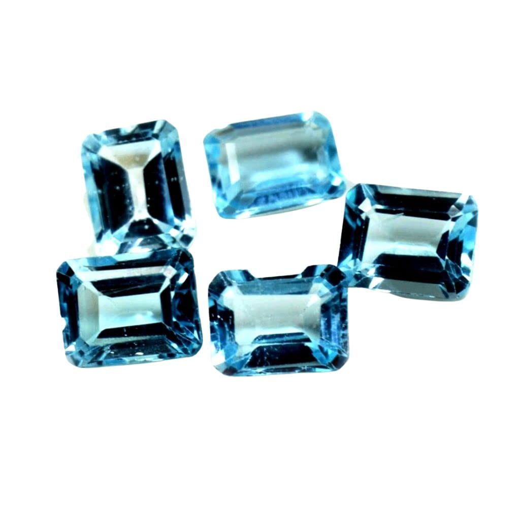 Natural Blue Topaz at Wholesale Rate (Rs 187.5/Carat) Fine Quality Faceted Rectangle Shape नीला पुखराज Loose Gemstone for Reselling Astrologers Jewellers Crystal Healing Astrological-image-35