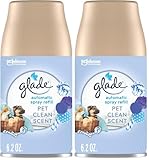 Glade Automatic Spray Refill, Air Freshener for Home and Bathroom, Pet Clean Scent, 6.2 Oz (Pack of 2)