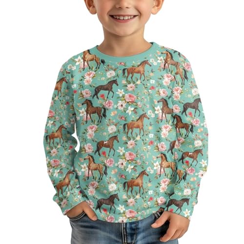 Image of Kids Long Sleeve Shirts for Girls 3-16 Year Old Cute Clothes for Teen Girls Casual Workout Tops