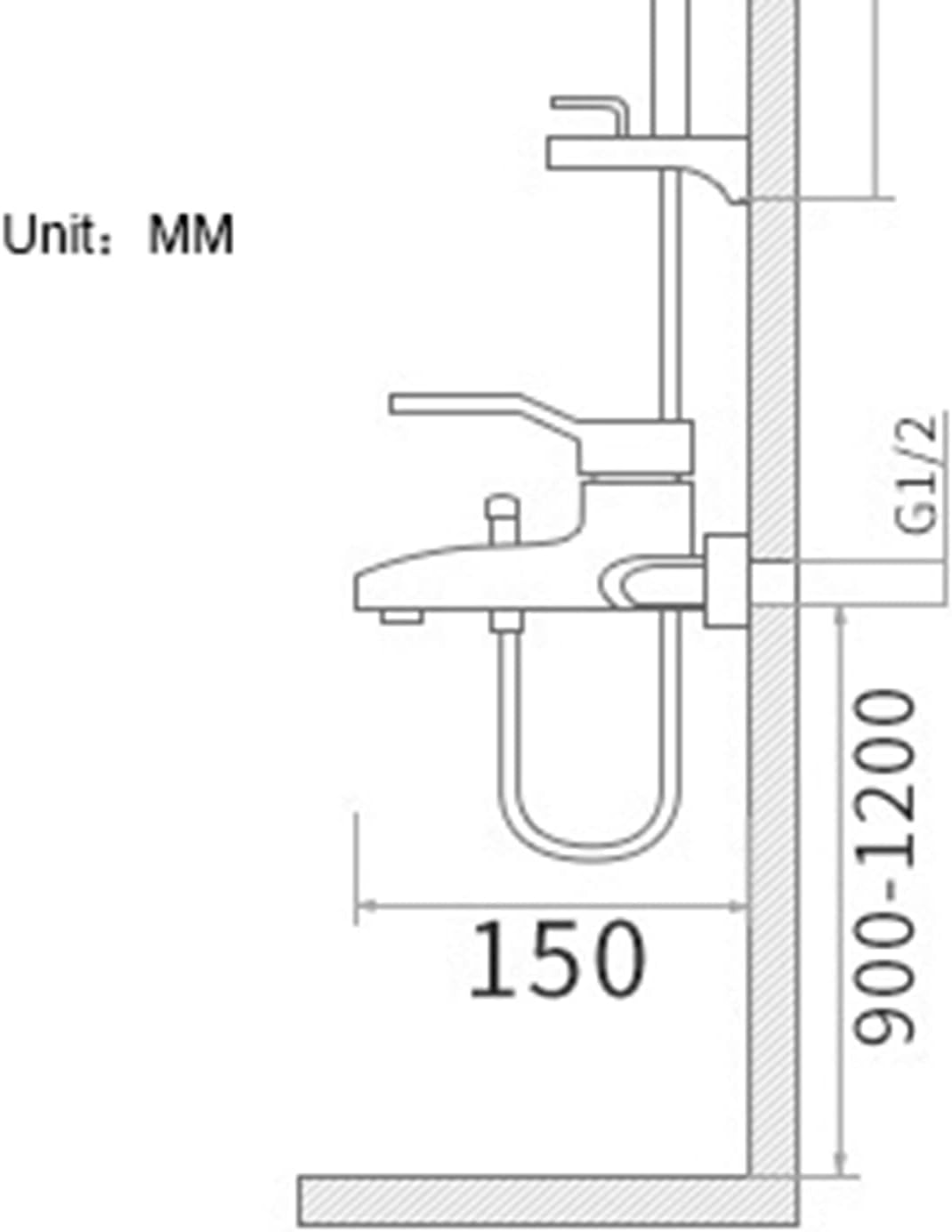 Shower Faucet Mixer Tap,Wall Mounted,Brass Ceramics,Bathtub,Mobile Home