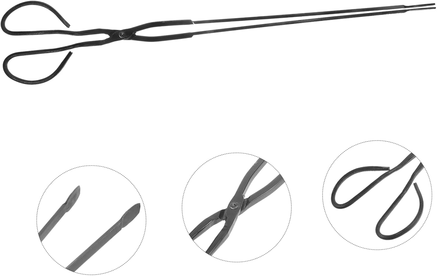 Outdoor Ergonomic Charcoal Tongs with Extended Handle Heavy Duty Iron Bbq Clip for Fire Pit Campfire and Grilling Versatile Charcoal Grabber for Safe Handling Random Style