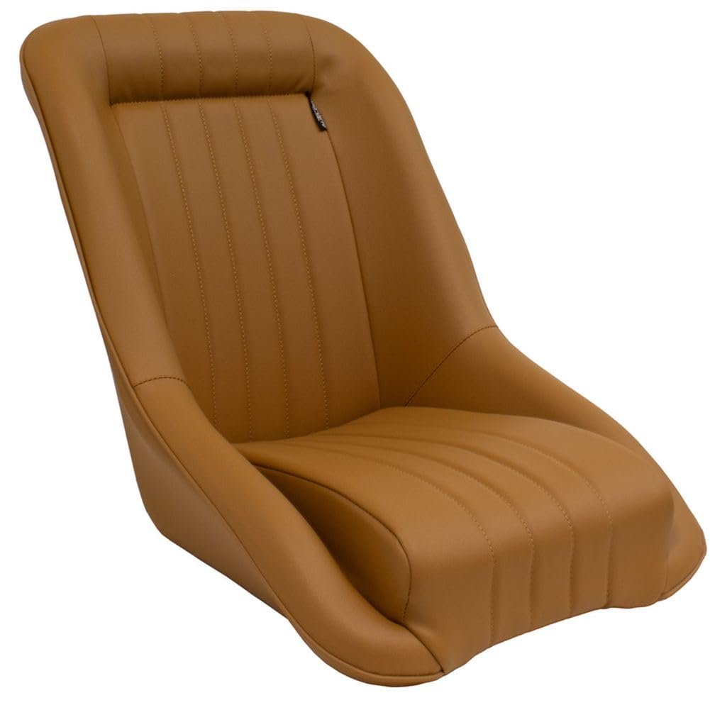 AutoStyle Siège baquet 'Classic' - Simili Cuir Beige - Dossier fixe - incl. glissières