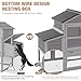 Chicken Coop Chicken House for Outdoor, Poultry Cage with Wheels Mobile Hen House and UV-Resistant Roof - Grey
