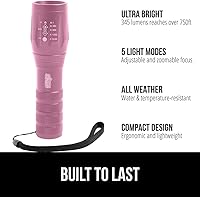 Vista 2 de GORILLA GRIP Powerful LED 750 FT Water Resistant 5 Adjustable Mode Tactical Flashlight, High Lumens Ultra Bright Battery Life Zoom Flashlights