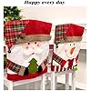Christmas Chair Back Covers Set of 6, 3D Cute Santa Claus Snowman Reindeer Xmas Dinner Chair Covers, for Home Kitchen Holiday Festive Party Decorations (4, A)