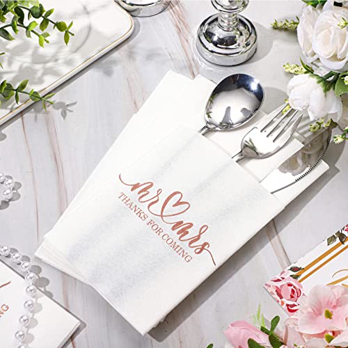 100 Pcs Wedding Linen Feel Napkins Linen Feel Dinner Napkins Wedding Napkins Guest Towels Disposable Airlaid Paper Napkins For Wedding Shower Engagement Party Decorations Supplies. (Rose Gold) #TOP4