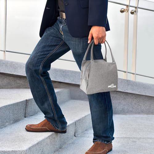 Image of MILTON Fancy Lunch Bag I Design Tiffin Bag for Office for Men, Women I Eco Friendly, Spacious, Durable I 2.44 L I Grey