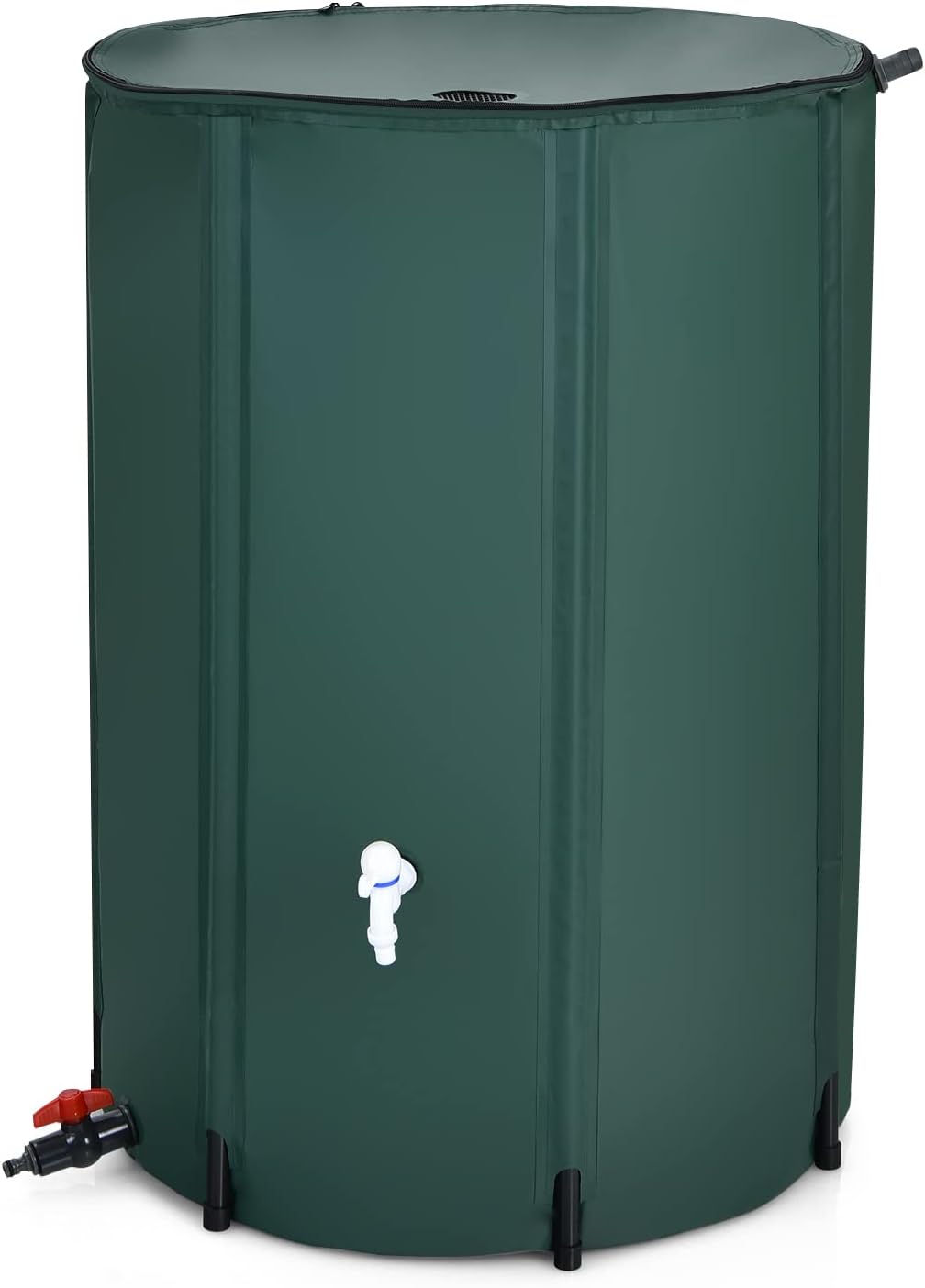 Golflame Goflame Rain Barrel Water Collector Portable Foldable Collapsible Tank,Spigot Filter Water Storage Container,Green (100 Gallon)
