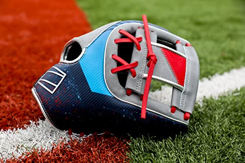Foto von Rawlings Unisex-Erwachsene REV1X Baseball-Handschuh, Blau/Rot | Pro I-Web, 11.5