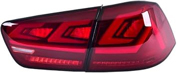 Car Styling Tail Lights Taillight Compatible with Mitsubishi Lancer 10 EVO X Rear Lamp DRL + Dynamic Turn Signal + Reverse + Brake LED Light2 Sides Red