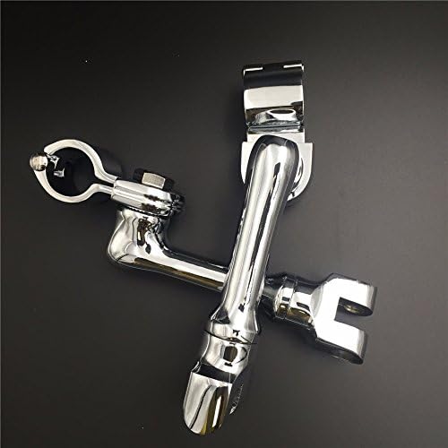 XKMT-Kit de montaje de clavijas de carretera ajustables en ángulo largo cromado compatible con bicicleta con 1 pulgada (1") 0.984 in protector del