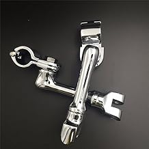 XKMT-Chrome Long Angled Adjustable Highway Peg Mounting Kit Compatible With Bike with 1 inch 1" 25mm Front Engine Guard Frame Tube GoldWing VTX1300 Shadow Valkyrie Triumph [B01AVHJQY2]
