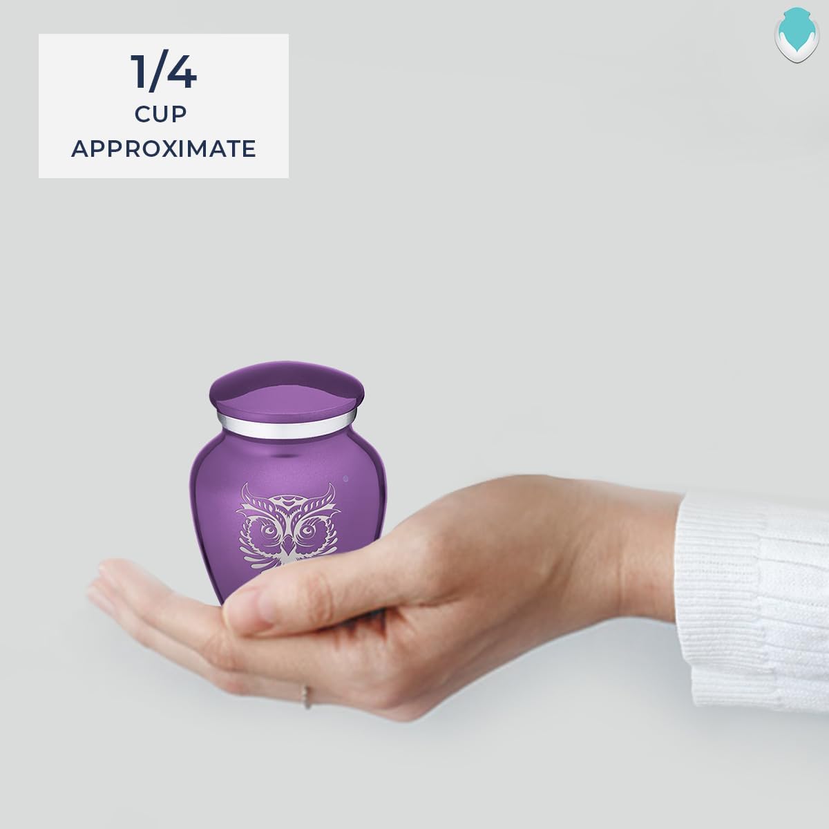 Geturns Embrace Keepsake Personalized Owl Cremation Urns for Human Ashes I Purple Funeral Urn for Men and Women with Double Side Engraving I 3.5 lbs