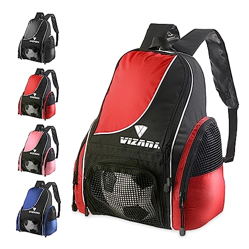 Mochila de fútbol con bolsillos de malla para entrenamientos de adolescentes